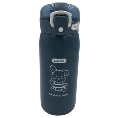 Garrafa Térmica Infantil c/ Canudo 350ml Szm-908 Azul