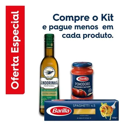 Kit Spaghetti E Molho Pomodoro Com Azeite Extra Virgem