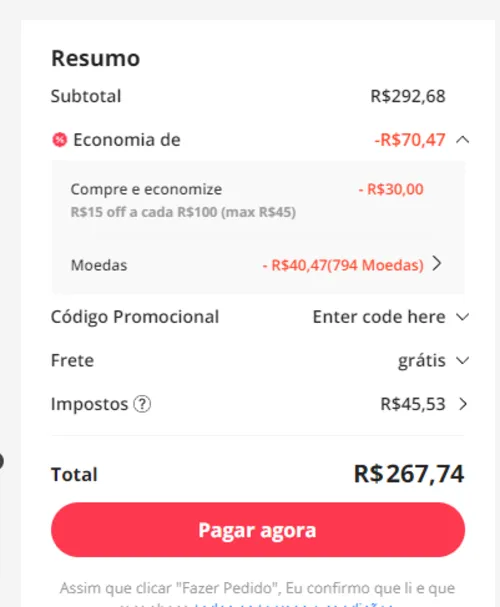 Imagem na descrição da promoção