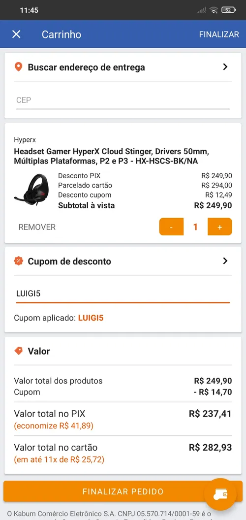 Imagem na descrição da promoção