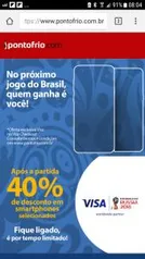 40% de desconto pagando com visa checkout em smatphones selecionados