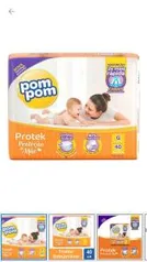 [Clube da Lu + R$10 de Cashback] Fralda Pom Pom Protek Proteção de Mãe - Tam. G 8 a 13kg 40 Unidades - R$33