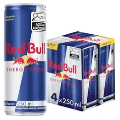 Pack de 4 Latas Red Bull Energético, Energy Drink, 250ml