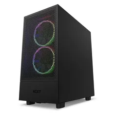 Gabinete NZXT H5 Flow Compact, Mid Tower, ATX, Lateral e Frontal em Vidro Temperado, 2x Cooler Fan, Preto - CC-H51FB-01