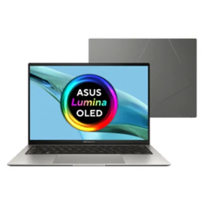 Notebook Asus ZS13 i7-1355U 16RAM 1TB SSD 13" 2,8K OLED 60Hz 100% DCI-P3 0.2ms Certificação Pantone e Militar Bateria 63W Fonte 65W