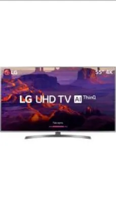 [Ame] Smart TV LED LG 55" 55UK6530 Ultra HD 4k HDMI 2 USB Wi-Fi Dts Virtual X Sound Sync 60Hz - Prata - R$2700 (ou R$2295 com Ame)