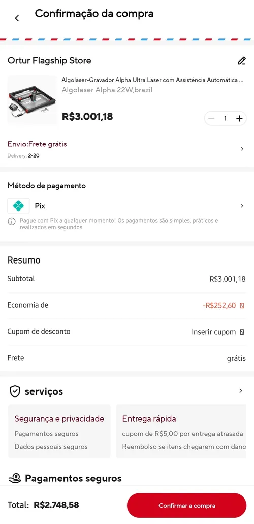 Imagem na descrição da promoção