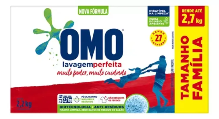 [Leve 8] Sabão em pó lavagem perfeita ativo concentrado 2,2kg Omo