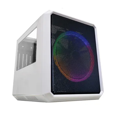 Gabinete Gamer Microcraft 04rc, Mini Tower, Acrílico Lateral E Superior, Com 1 Fan RGB 5 Cores, Branco