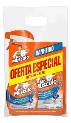 Kit Desinfetante Banheiro Mr Músculo 500ml + Refil 400ml