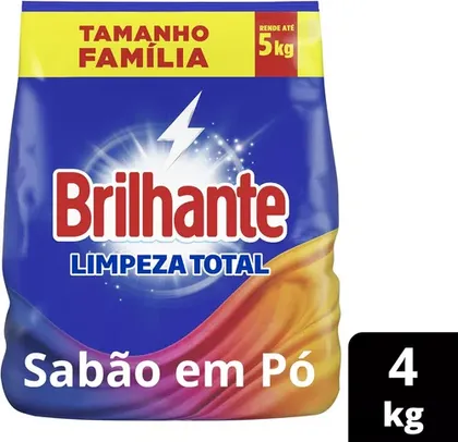 Sabão em pó Limpeza Total roupas brancas e coloridas 4kg brilhante