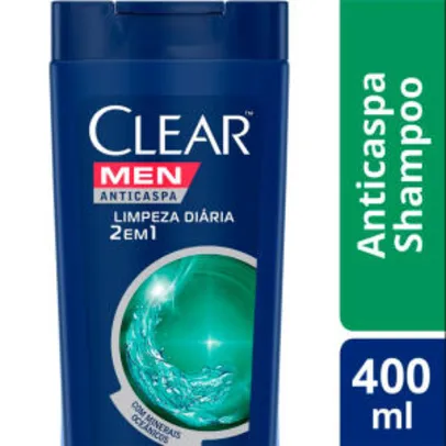 Shampoo Clear Men Limpeza Diária 2 em 1 400ml 44% OFF DE: 23,19 POR: 12,95