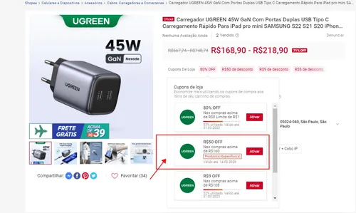 Imagem na descrição da promoção