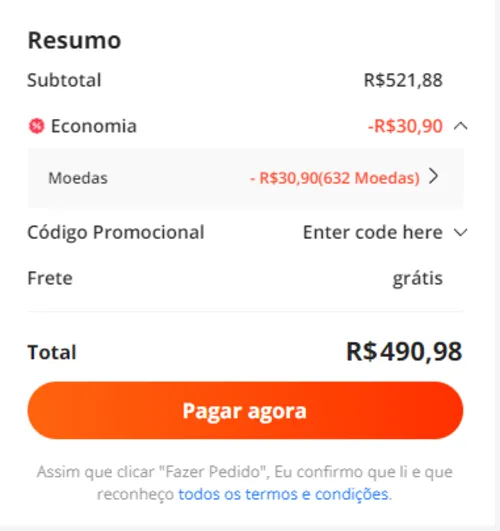 Imagem na descrição da promoção