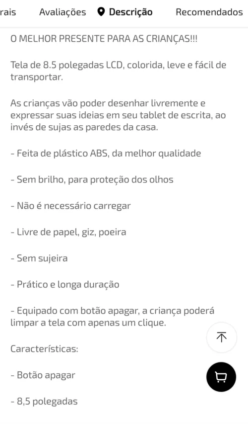 Imagem na descrição da promoção