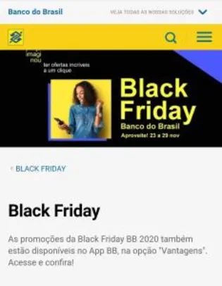 Black Friday Banco do Brasil: promoções e vantagens