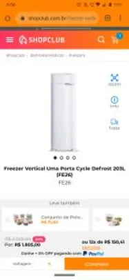 Freezer Vertical Uma Porta Cycle Defrost 203L (FE26)