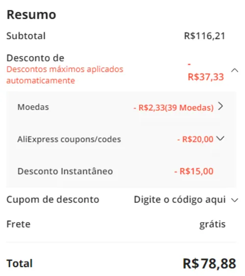 Imagem na descrição da promoção