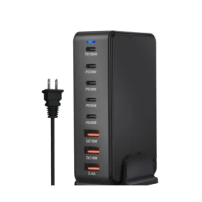 [Taxa inclusa] Carregador de Mesa Bakeey 268W com 8 saídas USB (3 USB-A + 5 USB-C) PD QC