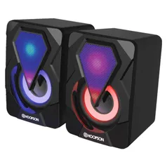 Caixa de Som Hoopson, LED RGB, 6W RMS, USB, P2, Preto - CXPC-021 LED