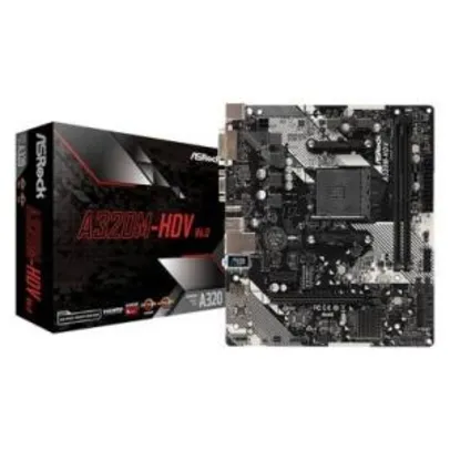 Placa-Mãe ASRock A320M-HDV R4.0, AMD AM4, Micro ATX, DDR4 | R$ 399