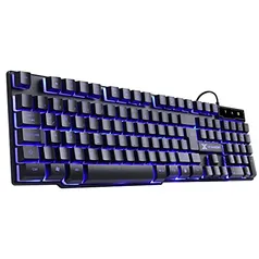 TECLADO GAMER VX GAMING HYDRA 107 TECLAS + 12 MULTIMÍDIA COM LED AZUL SENSACAO TECLA MECANICA – GT700 – Vinik