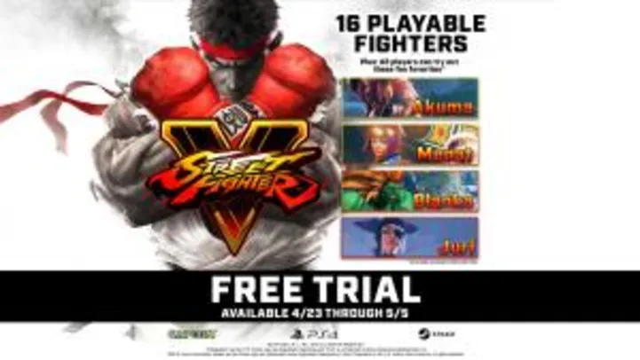 (PC & PS4-PS Plus) Street Fighter V - Teste Grátis - De 23/04 a 05/05