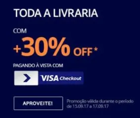 [Visa CheckOut] 30% OFF em toda a livraria na Saraiva