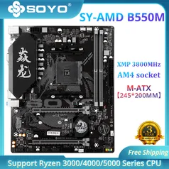 Placa Mãe B550m SOYO pcie 4.0 / slot M2 M-ATX