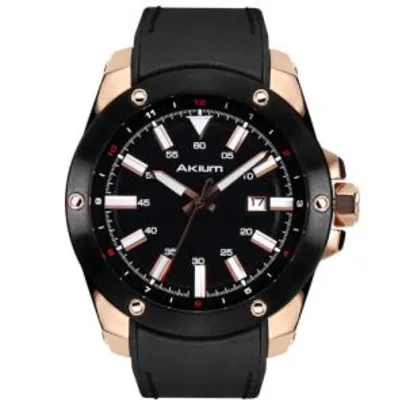 Relógio akium masculino couro preto - 03e47gl02-black - R$343