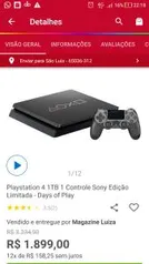 Playstation 4 1TB + Controle Sony edição limitada - Days of Play - R$1.899