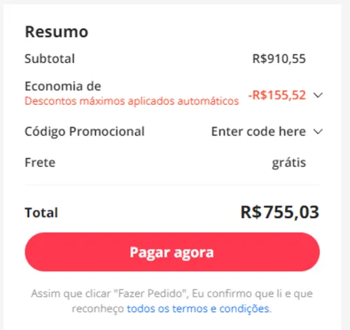 Imagem na descrição da promoção