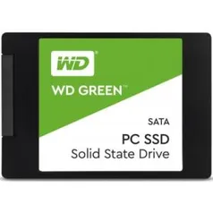 SSD WD Green 2.5´ 480GB SATA III 6Gb/s Leituras: 540MB/s e Gravações: 430MB/s