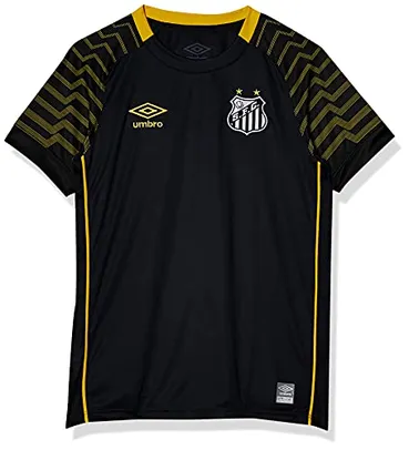 Camisa Goleiro Santos Oficial 2021, Umbro, Junior, Preto/Amarelo, 12