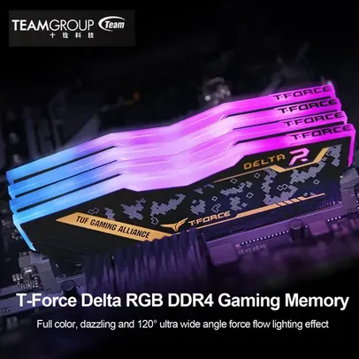 (App/Taxa inclusa/Moedas)Ram TEAMGROUP T Force Delta RGB DDR4 16GB 3200MHz Desktop PC 