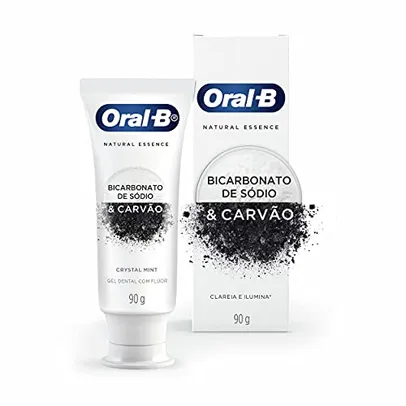 Creme Dental Oral-B Natural Essence Bicarbonato de Sódio e Carvão - 90g