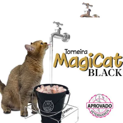 Bebedouro MagiCat CatMyPet - Black c/ Suporte - Bivolt