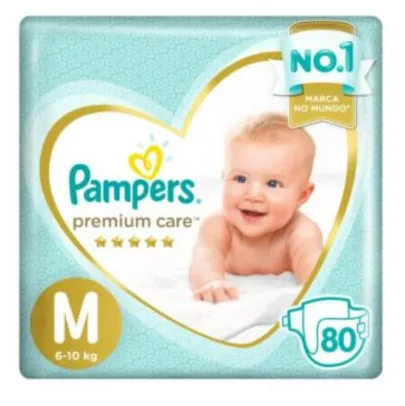 Fralda Pampers Premium Care M com 80 Unidades