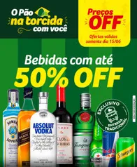 Bebidas com até 50% de desconto