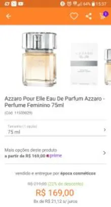 Perfume Azzaro Pour Elle Feminino Eau de Parfum 75ml por R$ 170