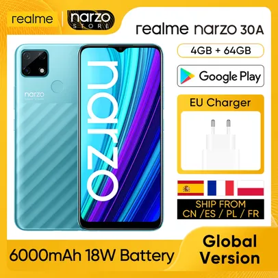 Smartphone Realme Narzo 30a 4GB 64GB - Versão Global | R$642