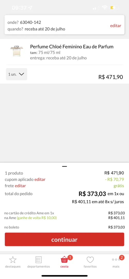 Imagem na descrição da promoção