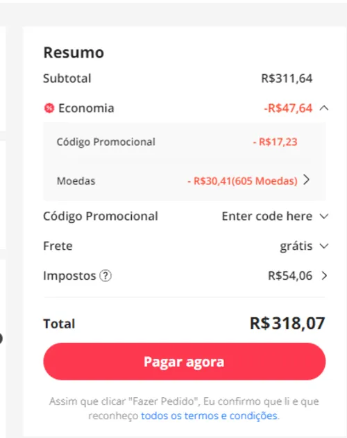 Imagem na descrição da promoção