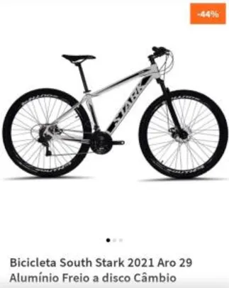 Bicicleta South Stark 2021 Aro 29 Alumínio Freio a disco Câmbio Importado 24 marchas - Branco e Preto R$1229