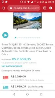 Smart Tv Qled 50" 4K Samsung 50Q60T