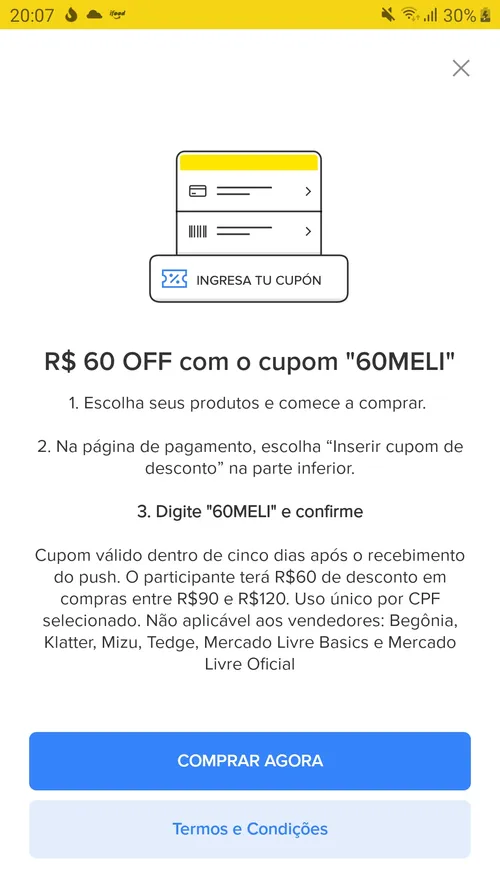 Imagem na descrição da promoção