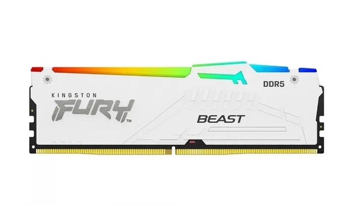 Memória DDR5 Kingston Fury Beast, RGB, 16GB, 5200Mhz, White, KF552C36BWEA-16