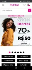 Até 70% + 50 reais de desconto acima de 200 + frete grátis para algumas regiões