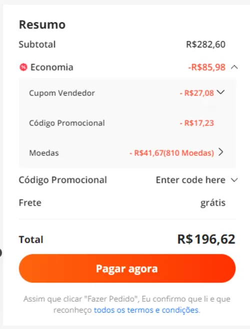 Imagem na descrição da promoção