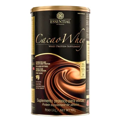 Cacao Whey Lata 900g Essential Nutrition - Cacau